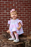 PRE ORDER Girls Tea Party Bishop Smocked Bloomer Set & Dress | ETA to LBS: LATE March