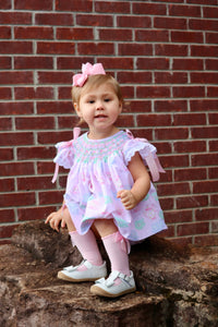 PRE ORDER Girls Tea Party Bishop Smocked Bloomer Set & Dress | ETA to LBS: LATE March