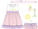 Girls Embroidered Flower Gleam and Glow Bloomer Set & Dress