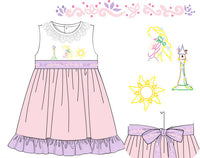 Girls Embroidered Flower Gleam and Glow Bloomer Set & Dress