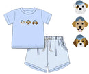 Boys French Knot Puppy Pals Short Set