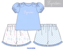 PRE ORDER Girls Golf & Floral Reversable Short Set ETA: MAY