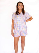 PRE ORDER Women's Colorful Bows In Bloom Bamboo Pajama Short Set