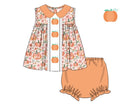 Girls Watercolor Pumpkins Bloomer Set