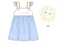 PRE ORDER Girls Embroidered and Beaded You are my Sunshine Bloomer Set & Dress | ETA to LBS: APRIL