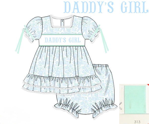 PRE ORDER Girls Smocked Daddy’s Girl Bloomer Set & Dress | ETA to LBS: LATE March