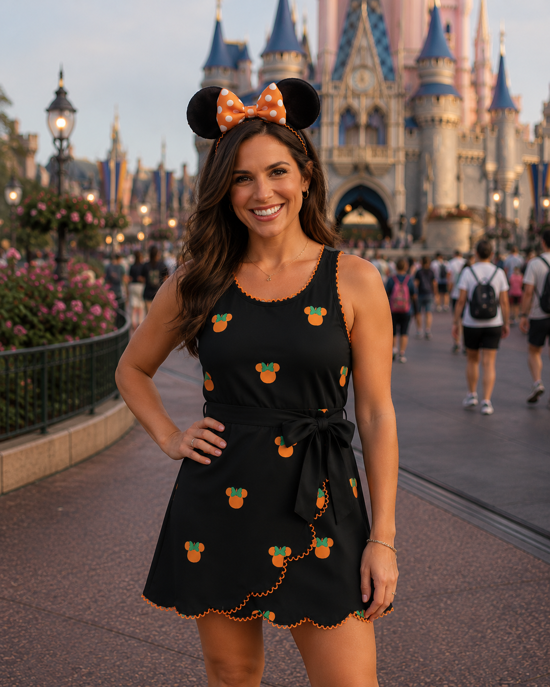 PRE ORDER Women’s Embroidered Pumpkin Mouse Knit Dress | ETA to LBS: SEPTEMBER
