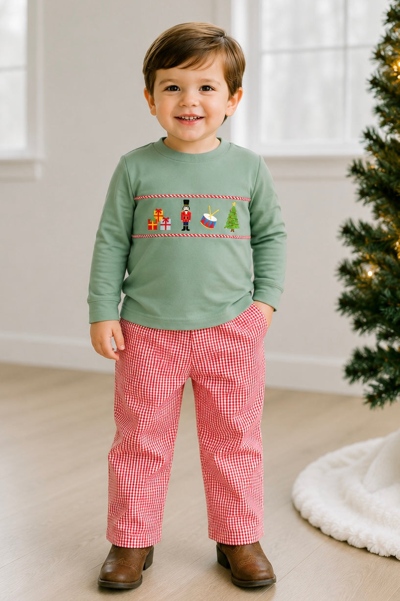 PRE ORDER Boys Smocked Little Drummer Boy Pant Set| ETA to LBS: OCTOBER