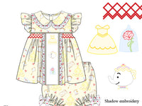 Girls Embroidered Belle of the Ball Bloomer Set & Dress