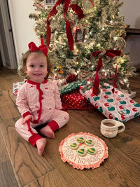 Girls Embroidered Santa Knit Lounge Zippy