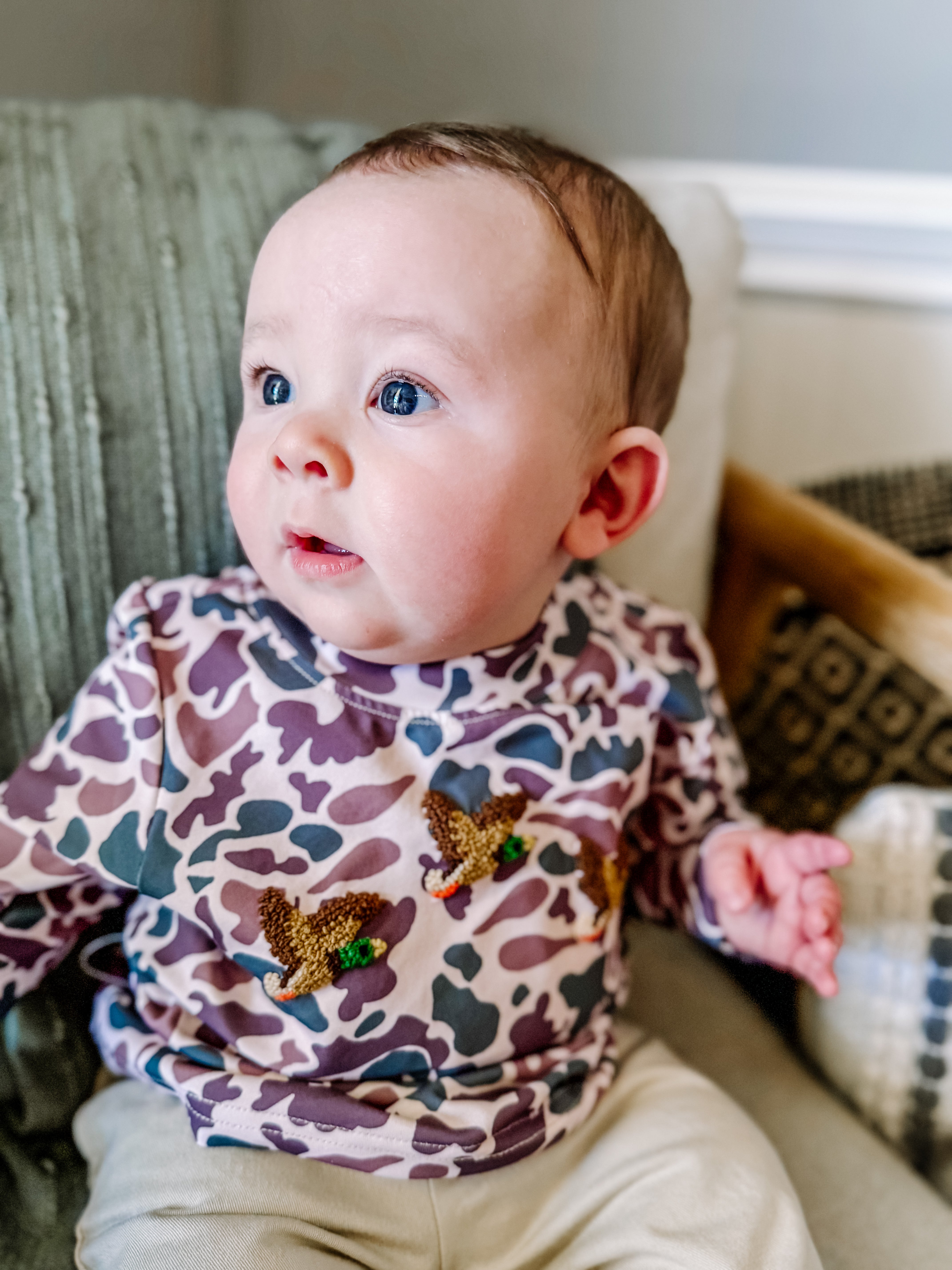 Boys Camo French Knot Mallard Shirt