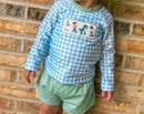 Boys Smocked Toy Friends 2-Piece Swim Trunk Set