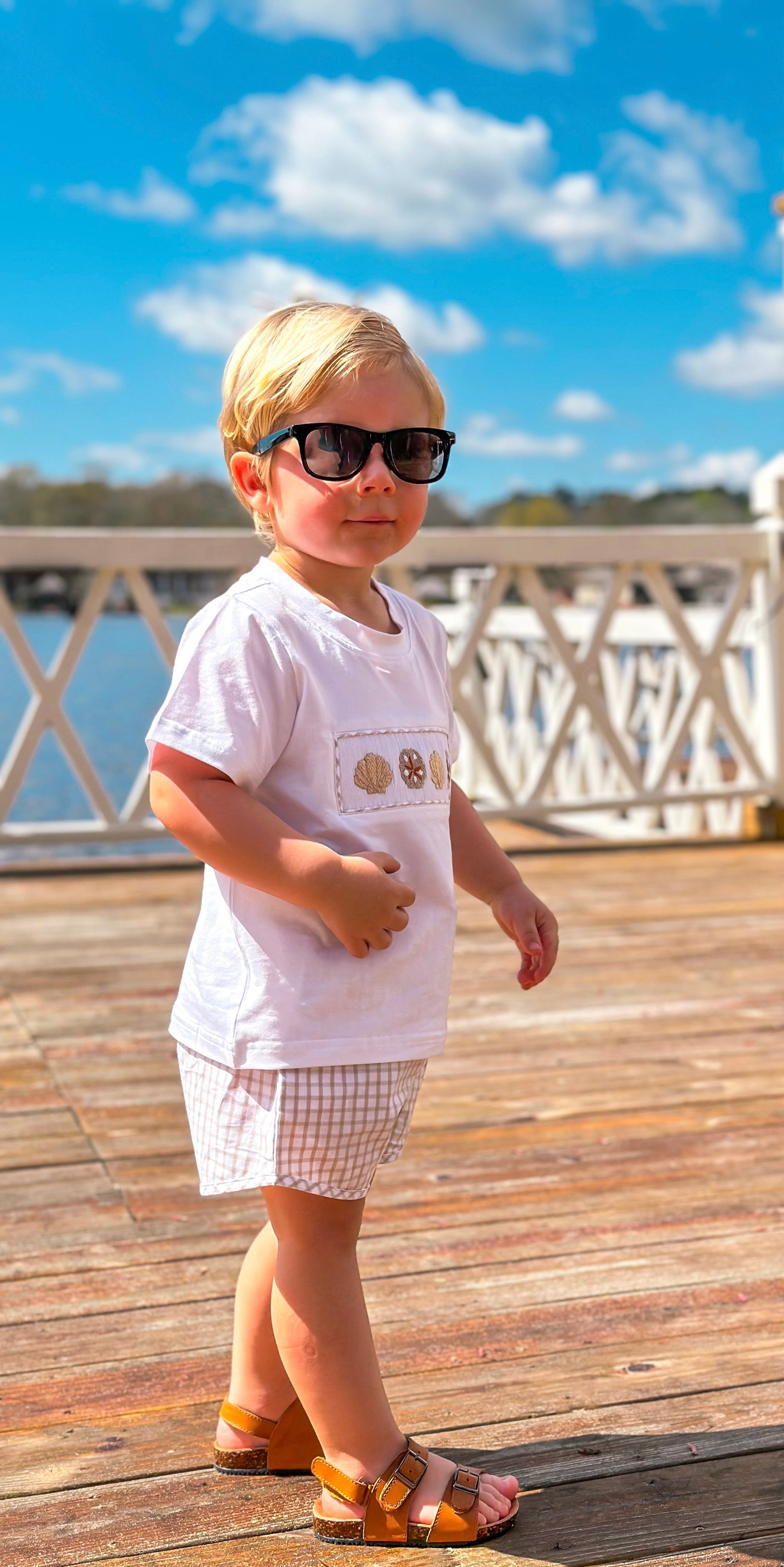 Boys Smocked Beach Day Short Set SAMPLE