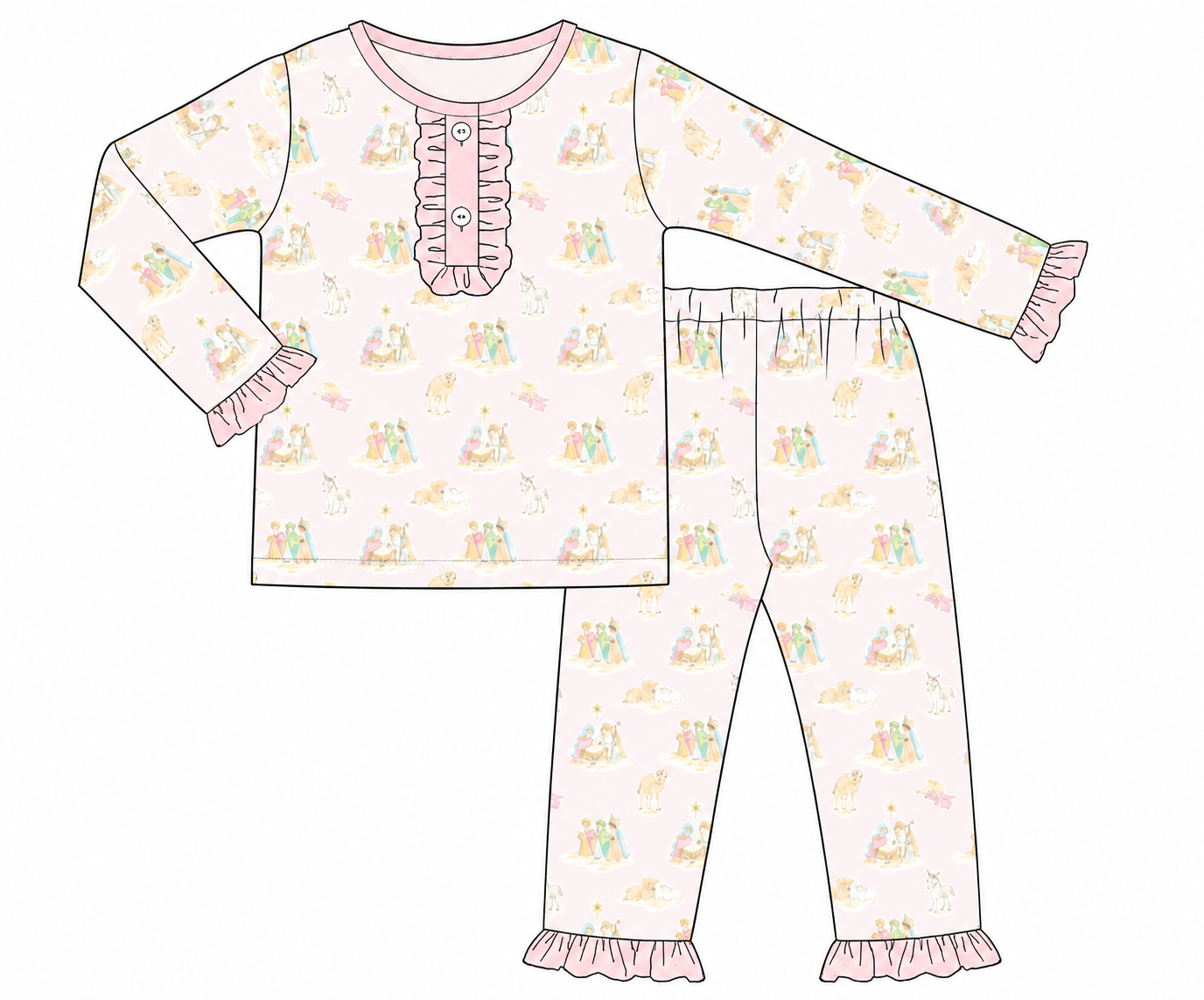 PRE ORDER Girls Oh Holy Night Knit 2-Piece Lounge Set | ETA to LBS: OCTOBER