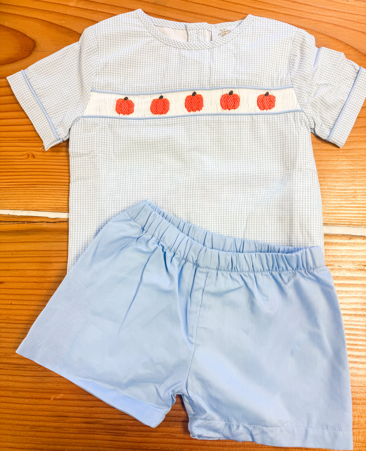 Boys Smocked Pumpkins Short Set