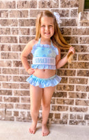 Smocked “Summer Lovin’” Girls 2 Piece Floral Daydream Swimsuit