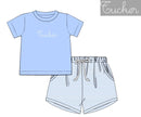 ⭐️DEAL OF THE DAY⭐️ Boys Blue Striped No Personalization Short Set