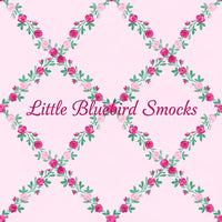 PRE ORDER Girls Custom Smock Blushing Trellis Ruffle Pant Set | ETA to LBS: DECEMBER
