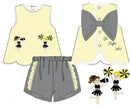 Girls French Knot Go, Fight, Win Ruffle Short Set
