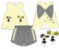Girls French Knot Go, Fight, Win Ruffle Short Set