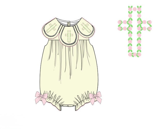 PRE ORDER Girls Bullion Stitch Rosette Crosses Bubble | ETA to LBS: JANUARY