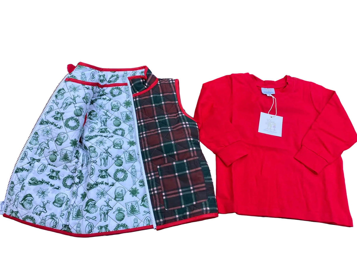 Boys Reversible Seasons Greetings Vest