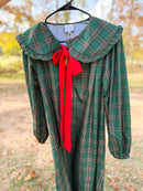 Womens Evergreen Plaid Midi Dress