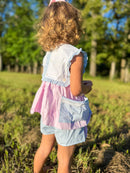Girls Pumpkin and Turkey Reversible Short Set