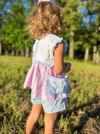 Girls Pumpkin and Turkey Reversible Short Set
