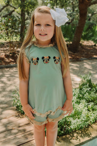 Girls French Knot Safari Mouse Short Set RTS