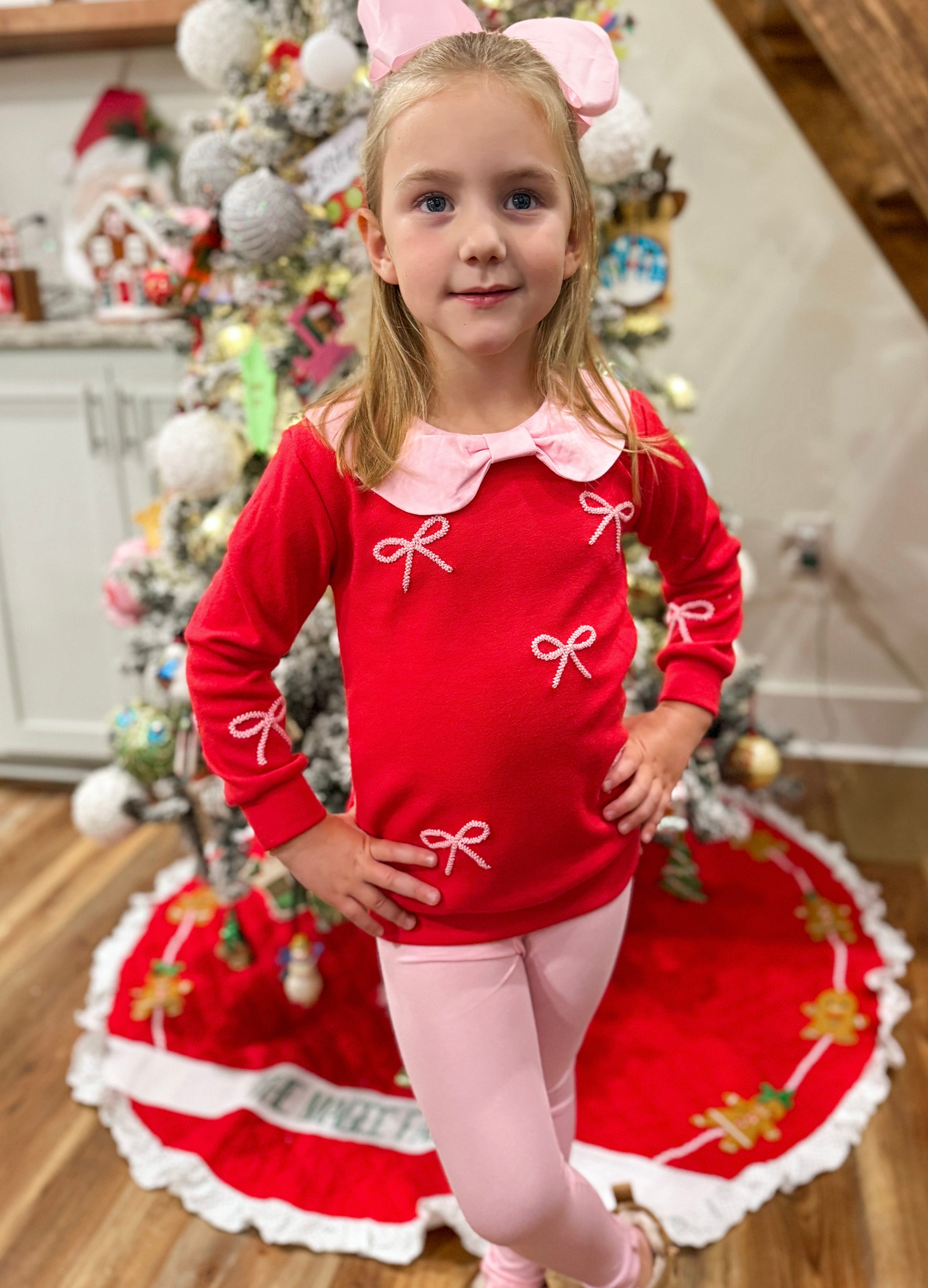 Girls Bow Cardigan Legging Set