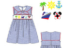 Girls Smocked Cruising Mouse Bloomer Set & Dress