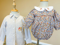 Boys Hand Embroidered Classic Turkey Button Down Shirt
