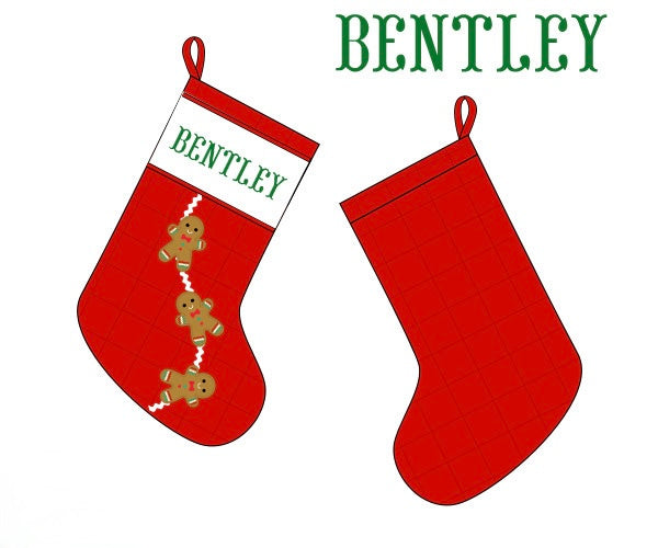 PRE ORDER Boys 3D Gingerbread Icing Smocked Stocking | ETA to LBS: October