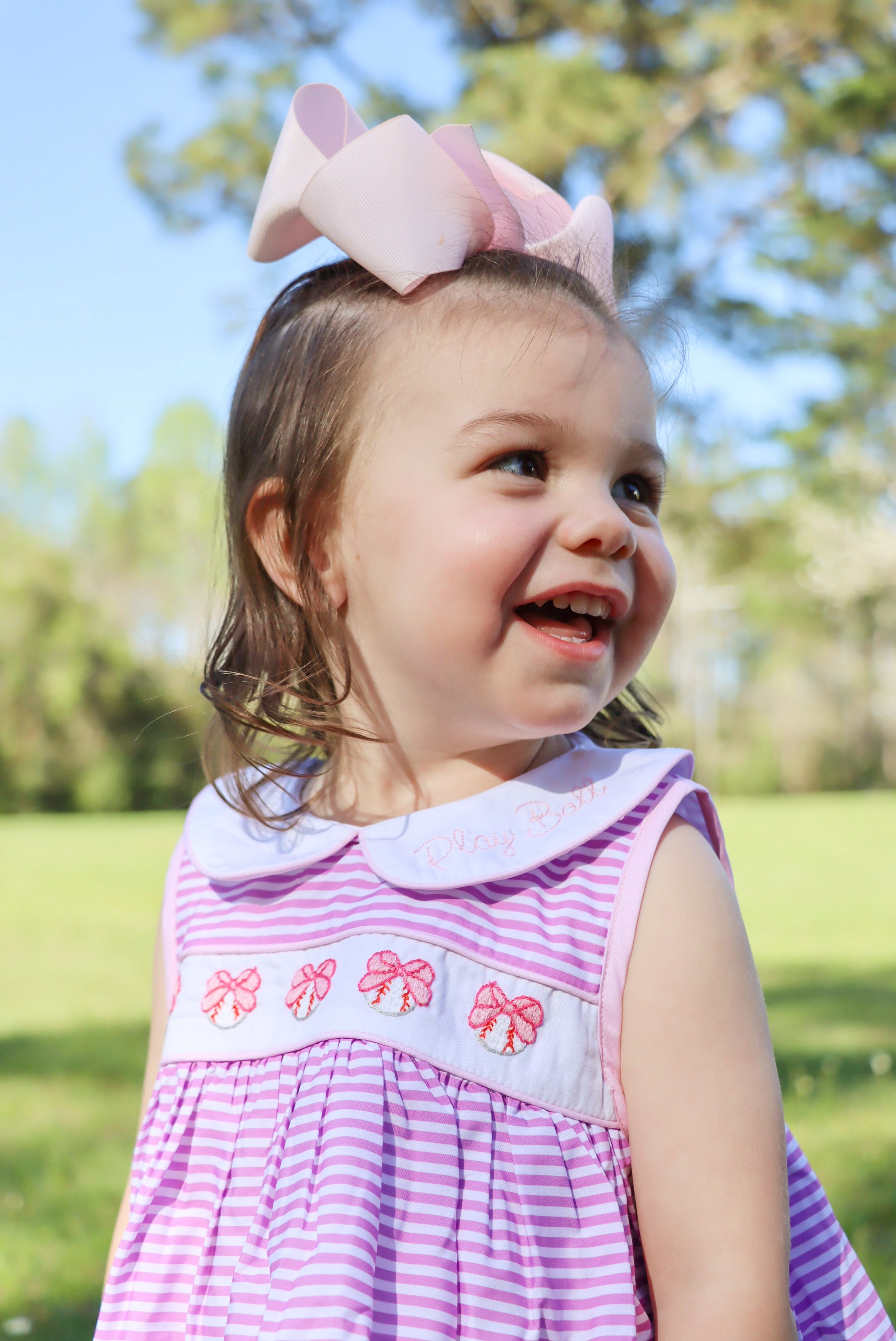 Girls Play Ball Embroidered Bloomer Set