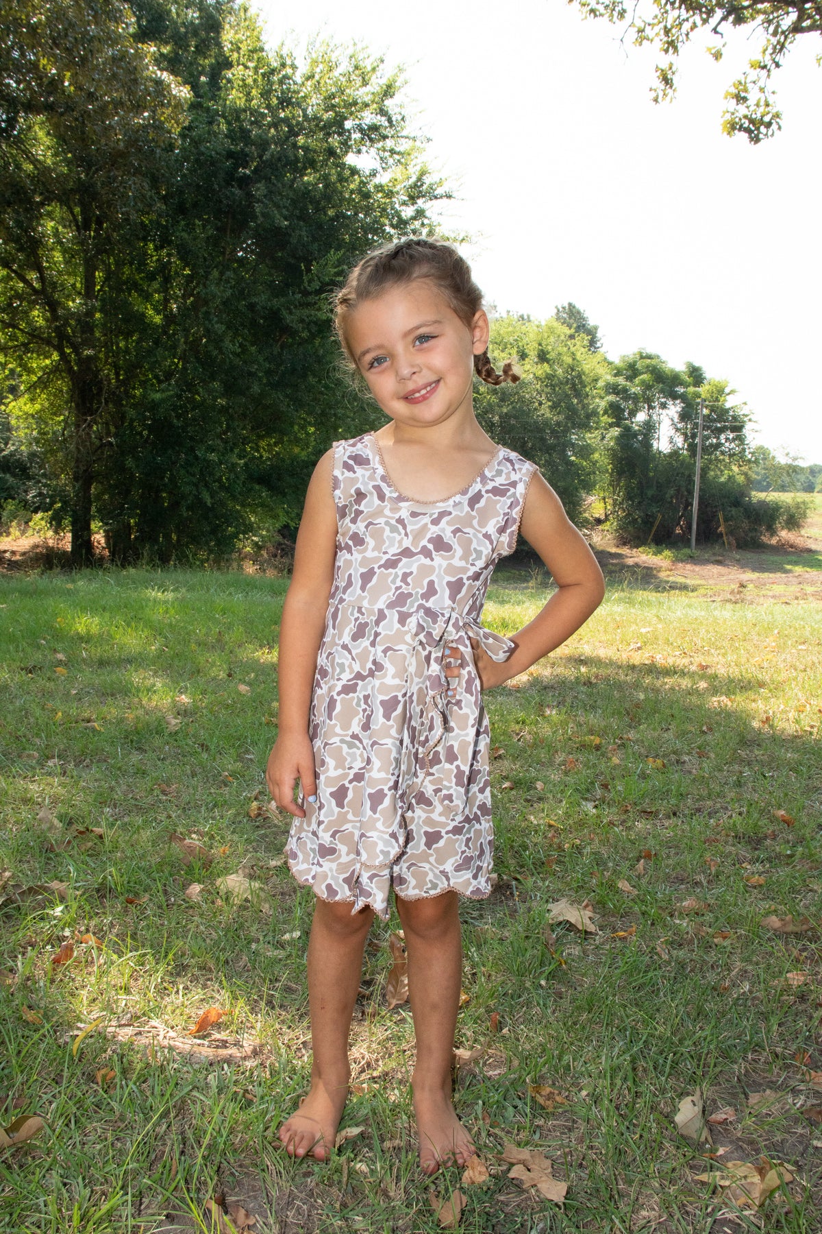 Girls Old School Camo Knit Dress
