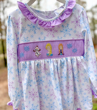 Girls Ice Princess Smocked Bloomer Set
