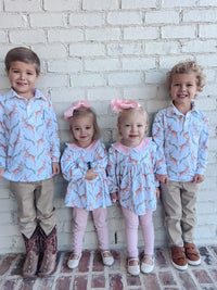 Boys Reindeer Knit “A” Monogrammed Polo RTS