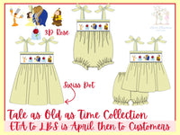 Girls Smocked Tale as Old as Time Bubble