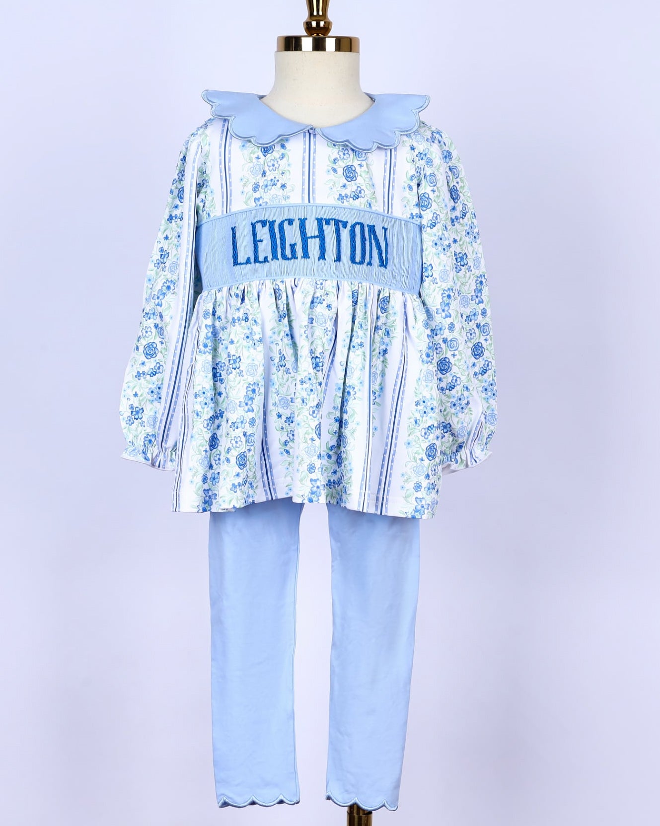 PRE ORDER Girls Custom Smock Winter Blooms Legging Set | ETA to LBS: DECEMBER