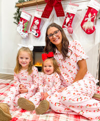 Women's Watercolor Santa Knit Lounge Pant Set