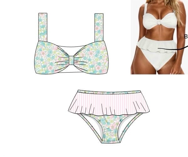 Women’s Blooming Pastels Two Piece Swimsuit