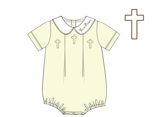 PRE ORDER Boys Embroidered He is Risen Heirloom Bubble | ETA to LBS: FEBRUARY