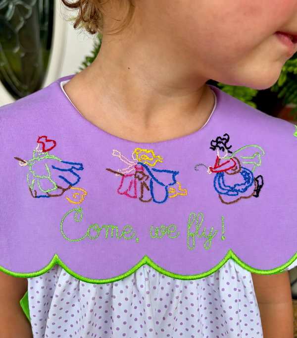 Girls Embroidered We Fly Ruffle Legging Set