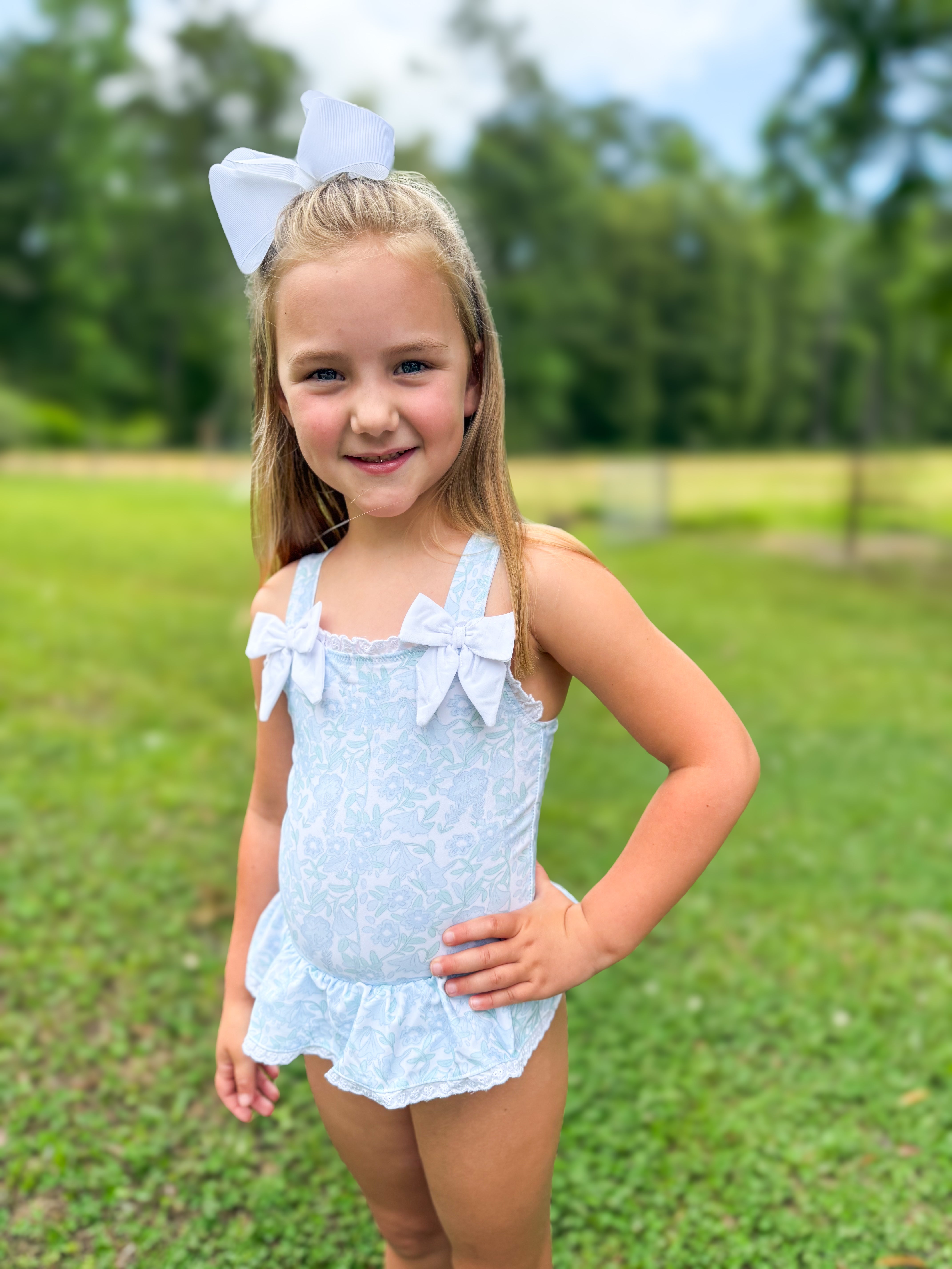 Girls Meadow Blues One-Piece Swimsuit
