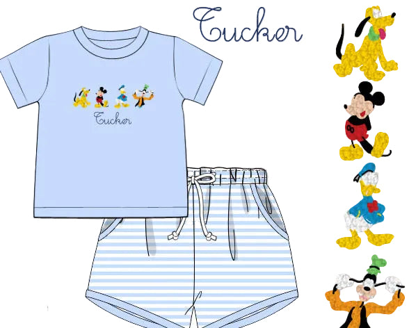 Boys French Knot Best Pals Short Set