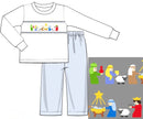 PRE ORDER Boys Smocked Away in a Manger Pant Set | ETA to LBS: OCTOBER