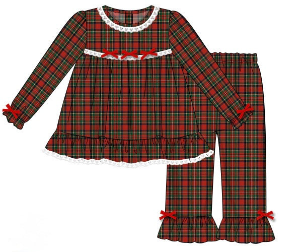 PRE ORDER Girls Vintage Plaid Knit 2-Piece Lounge Set | ETA to LBS: OCTOBER
