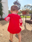 Boys Gingham French Knot Hearts, XOXO Embroidered Bubble