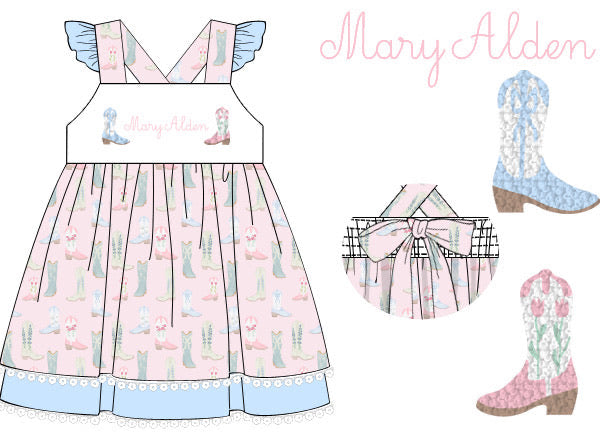 PRE ORDER Girls French Knot Boot Scootin’ Cuties Bloomer Set & Dress | ETA to LBS: MAY